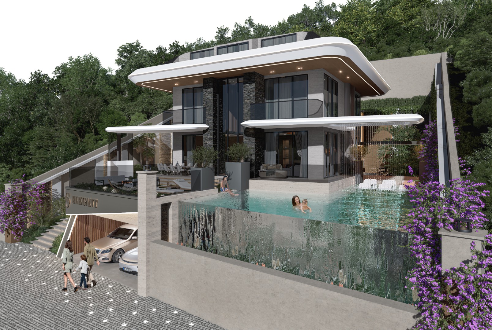 Luxury 7+2 Detached Villa with Panoramic Sea Views in Kestel SS Elegant Villa