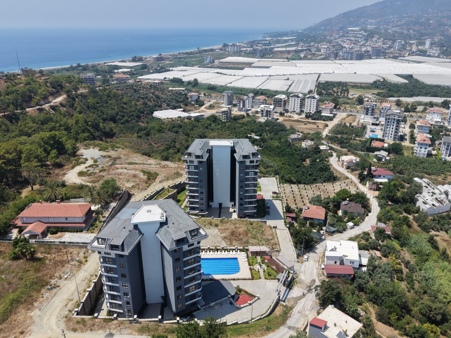 1+1 Wohnung mit Poolblick in Demirtaş Shine Residence | 850 m zum Meer