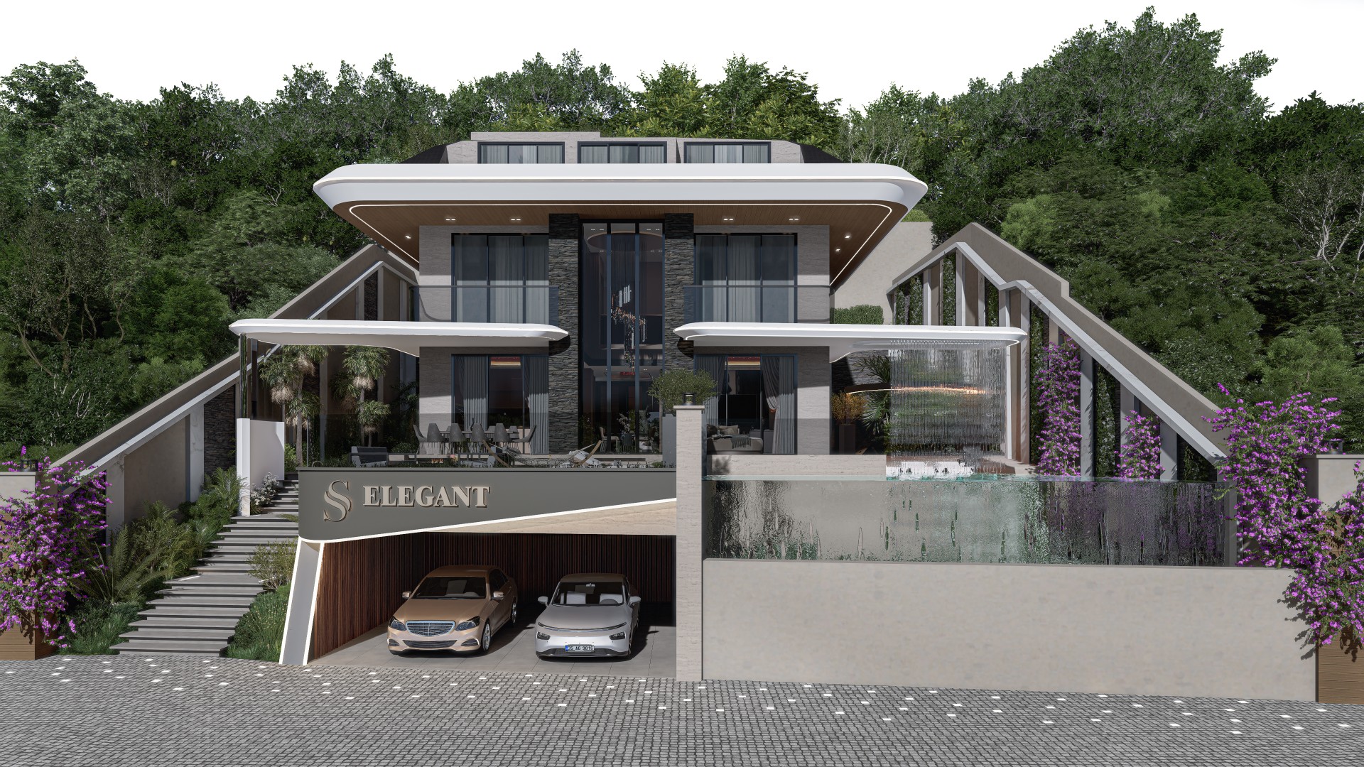 Luxury 7+2 Detached Villa with Panoramic Sea Views in Kestel SS Elegant Villa