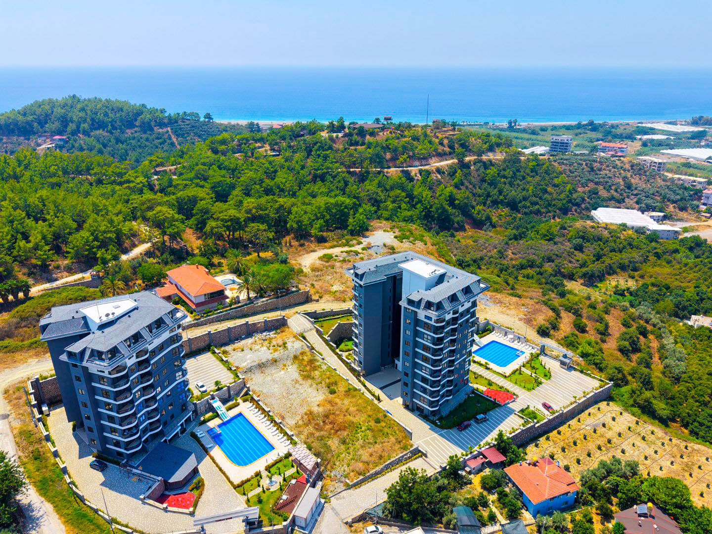 1+1 Wohnung mit Poolblick in Demirtaş Shine Residence | 850 m zum Meer
