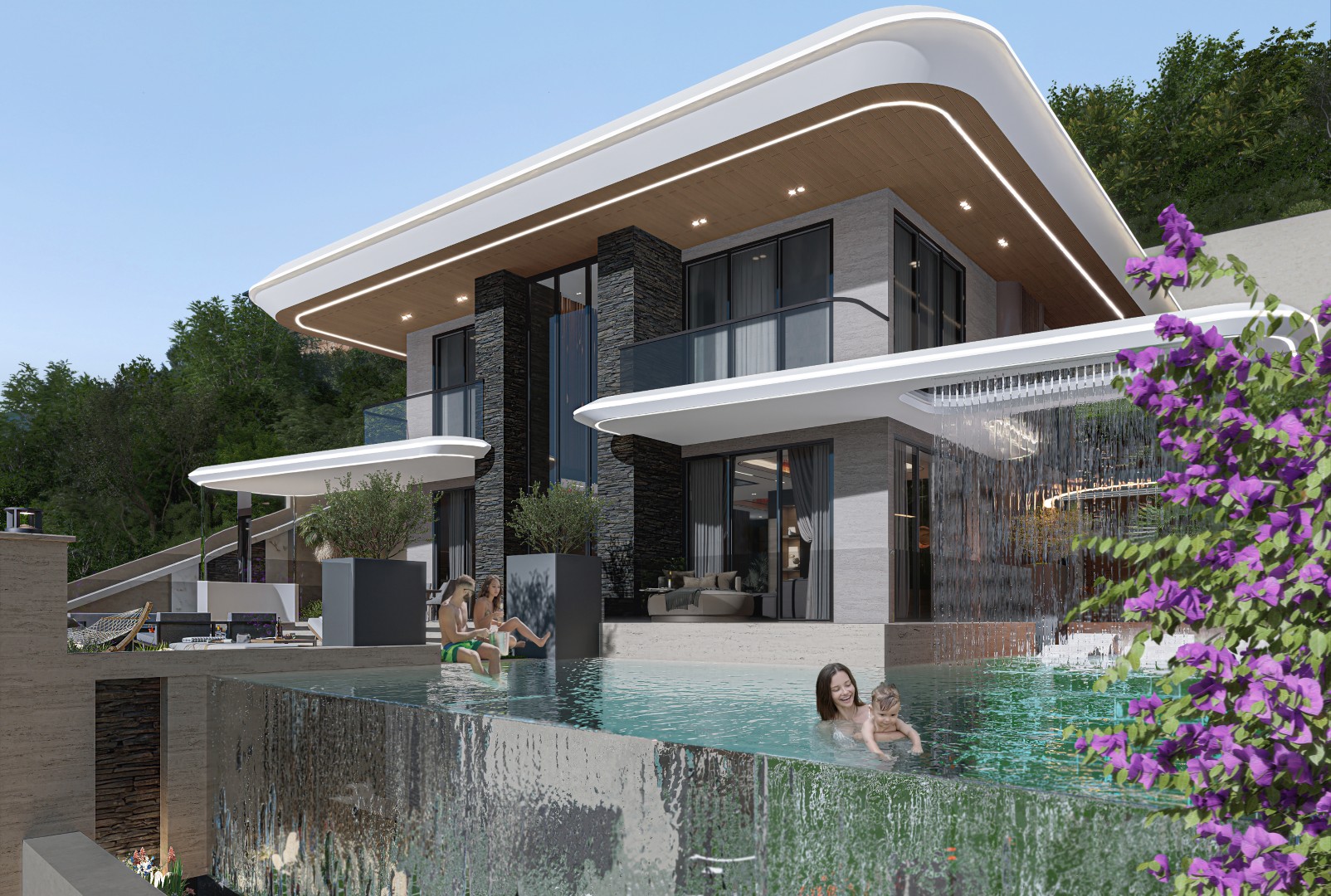 Luxury 7+2 Detached Villa with Panoramic Sea Views in Kestel SS Elegant Villa