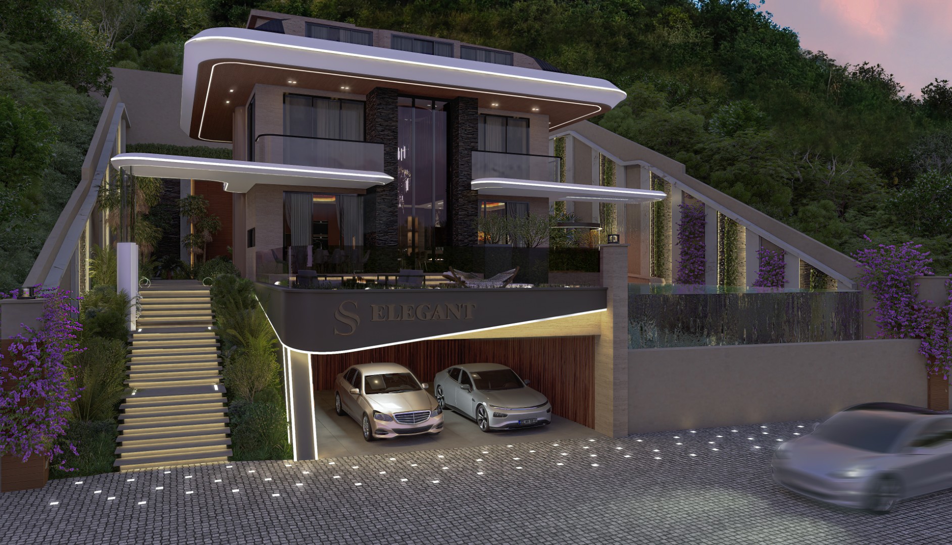 Luxury 7+2 Detached Villa with Panoramic Sea Views in Kestel SS Elegant Villa