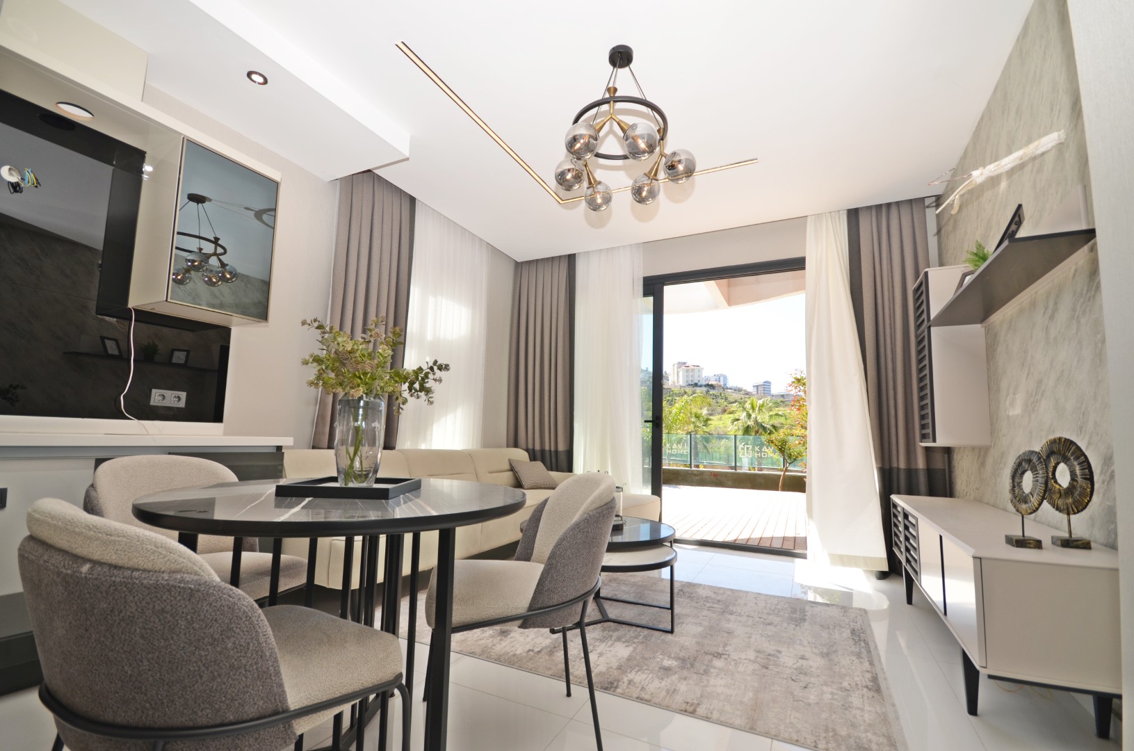 Fully Furnished 2+1 Garden Duplex with Sea & Pool Views in Kargıcak Kavi Velux Residence
