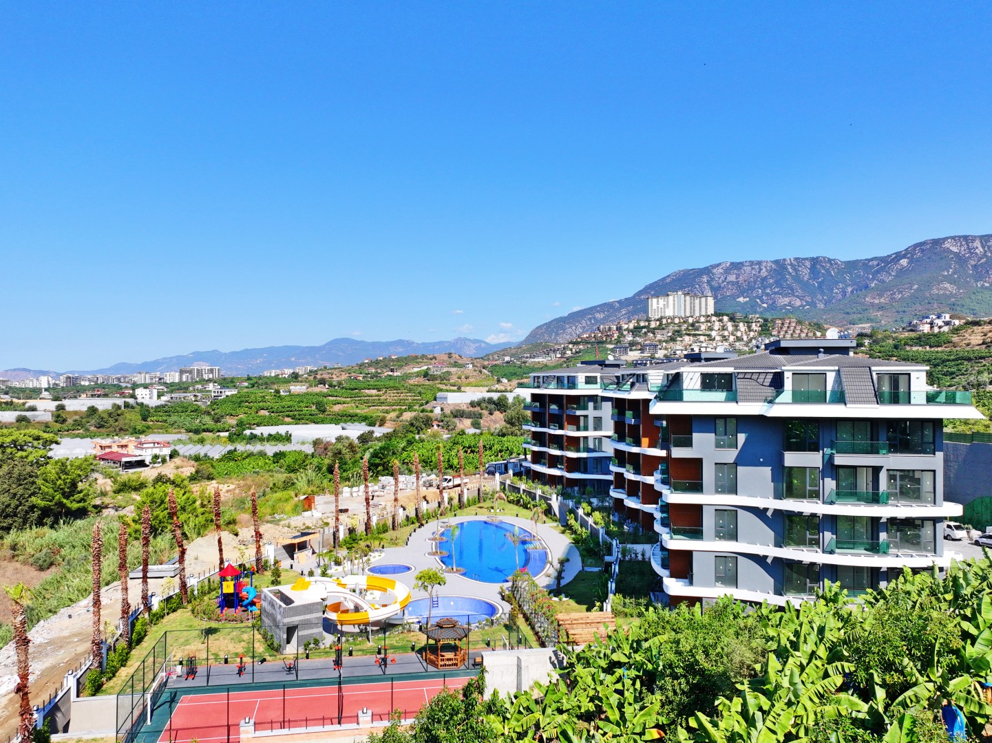 Fully Furnished 2+1 Garden Duplex with Sea & Pool Views in Kargıcak Kavi Velux Residence