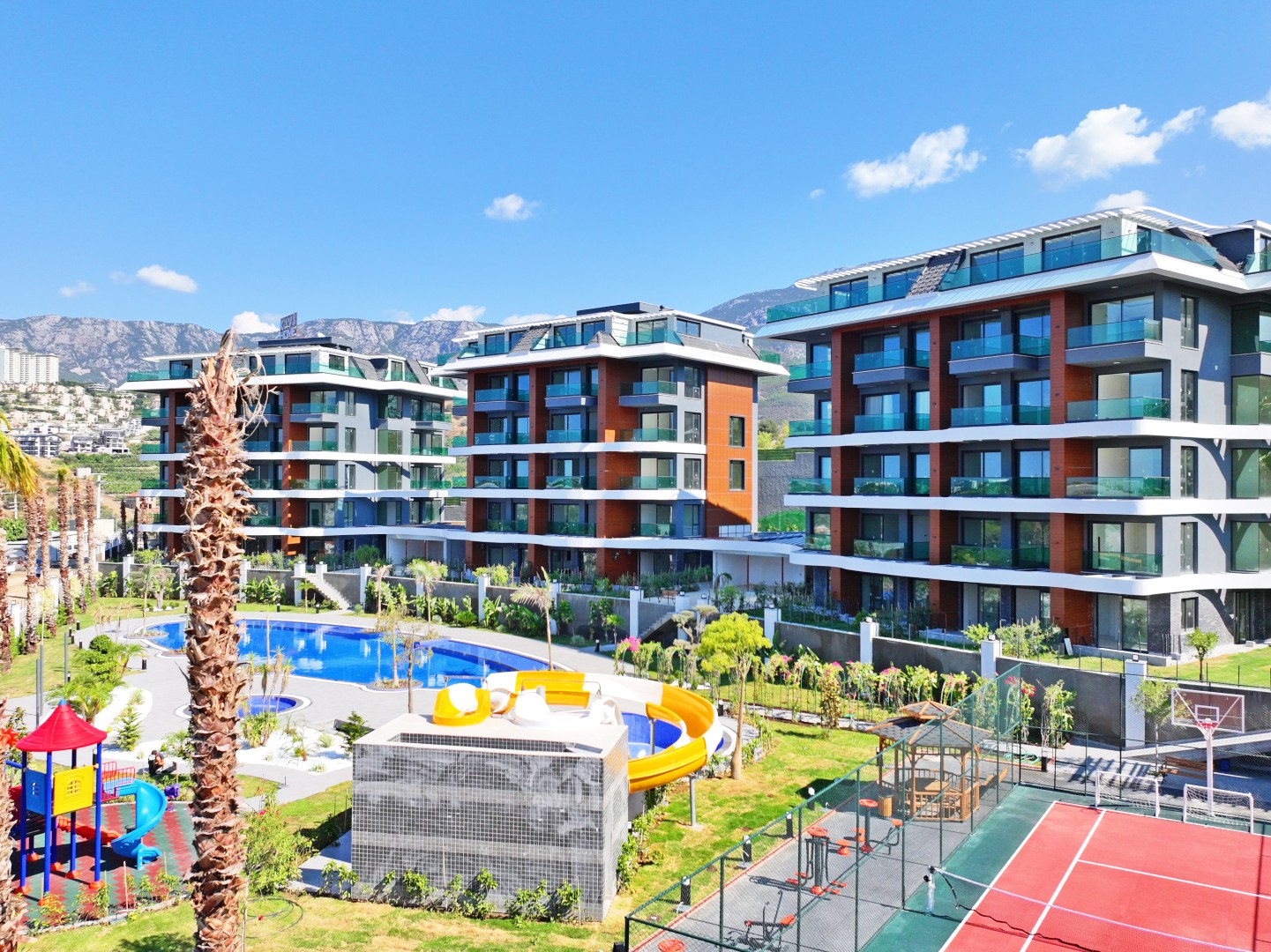Fully Furnished 2+1 Garden Duplex with Sea & Pool Views in Kargıcak Kavi Velux Residence