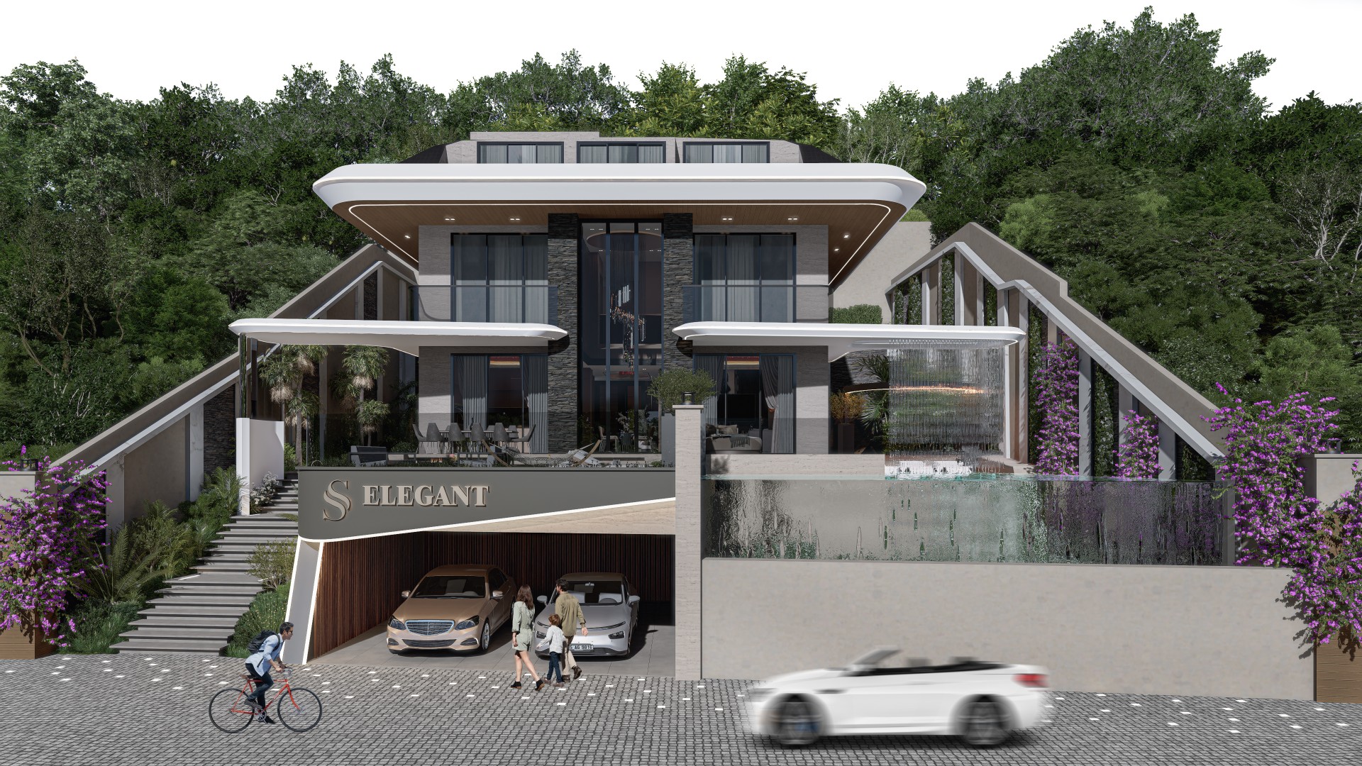 Luxury 7+2 Detached Villa with Panoramic Sea Views in Kestel SS Elegant Villa