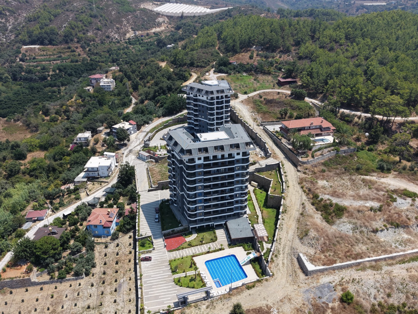 1+1 Wohnung mit Poolblick in Demirtaş Shine Residence | 850 m zum Meer